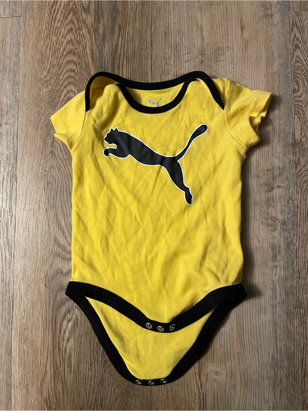 Yellow Puma baby bodysuit Size 0-3 months kids baby
